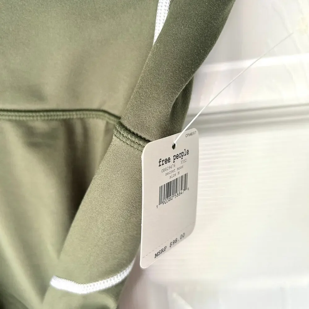 Free People Movement You're a Peach Leggings Moss Green Medium NWT